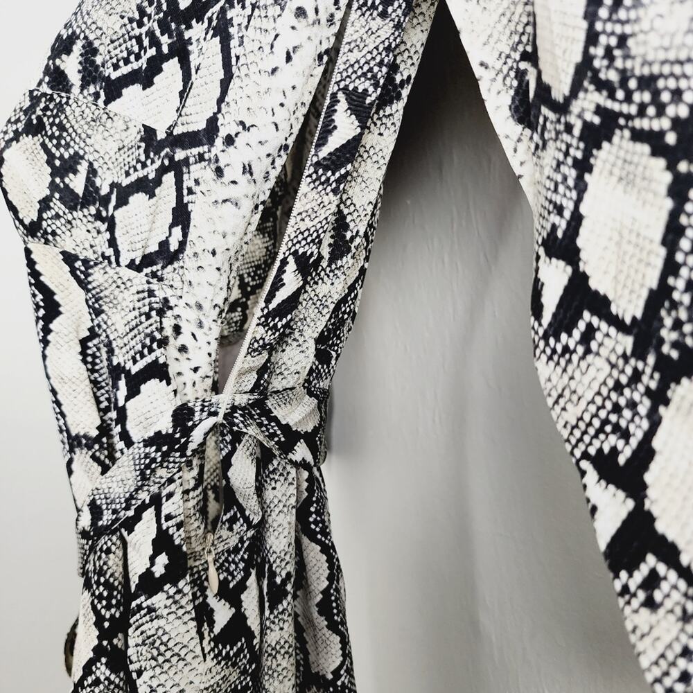 L'Agence Teddy 100% Silk Python Snake Print Wide … - image 8